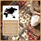 Well Woven Barclay Collection Medallion Kashan Ivory 8x10 Area Rug - for Living Room, Bedroom, and Dining Room