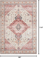 Loloi II Skye Collection SKY-02 Ivory/Berry 7'-6" x 9'-6" Area Rug