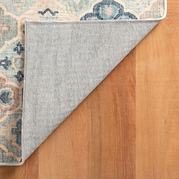 Dash & Albert Pali Multi Machine Washable Rug, 7.5 X 9.5 Feet, Blue Geometric Pattern