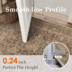 HUGEAR 5x7 Area Rug Brown Washable Bedroom Rug Vintage Neutral Soft Non Slip Distressed Carpet Low Pile Pet Friendly for Living Room Bedside Dining Room