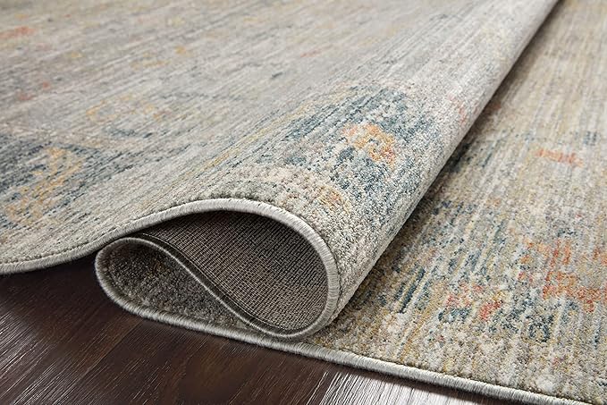 Loloi Magnolia Home by Joanna Gaines Millie Collection MIE-04 Slate/Multi 9'-6" x 13'-1", .25" Pile Height, Area Rug
