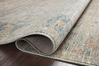 Loloi Magnolia Home by Joanna Gaines Millie Collection MIE-04 Slate/Multi 5'-3" x 7'-6", .25" Pile Height, Area Rug