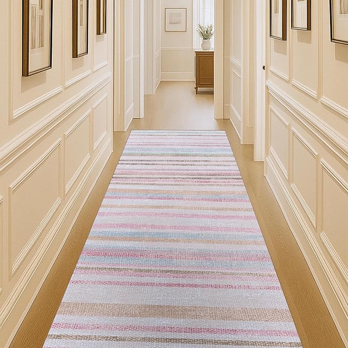Fame Living Washable Area Rug. Modern Farmhouse. Vintage. Turkish. Bohemian. Distressed. Oriental. Traditional. Rugs for Living Room. Dining. Bedroom. Office. Entryway. Foyer. (865MM, 2'5" x 13')