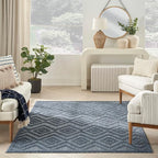 Nourison Home Versatile Navy Blue 5' x 7' Area Rug - Easy Clean, Non Shedding, Bed Room, Living Room, Dining Room, Kitchen (5' x 7')