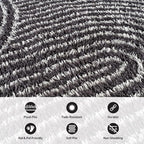Rugshop Circles Arch Shag Area Rug Anthracite Dark Gray 4' x 6' Ideal for Small Living Rooms, Offices, or Beside The Bed