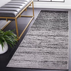 SAFAVIEH Adirondack Collection Runner Rug - 2'6" x 6', Silver & Black, Modern Ombre Design, Non Shedding & Easy to Clean, Ideal for Hallway, Foyer, Kitchen, Entryway, Bedroom (ADR113A)