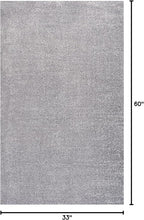 Eyely UES100A-3 Supersoft Haze Solid Low-Pile Indoor Area Rug Casual;Contemporary;Solid;Traditional, Bedroom, Kitchen, Living Room, Easy-Cleaning, Non-Shedding, 3 X 5, Gray