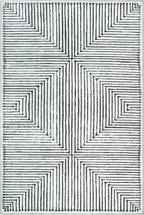 Bloom Rugs Washable Non-Slip 5' x 7' Rug - Black/Ivory Striped Area Rug for Living Room, Bedroom, Dining Room, and Kitchen - Exact Size: 5' x 7'