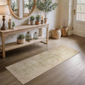 2x6 Runner Rug Non Slip Kitchen Runner Rug and Hallway Rug, Lightweight Washable Runner Carpet for Entryway,Laundry Room, Brown Pink