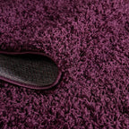 Unique Loom Solid Shag Collection Area Rug (8' x 10' Oval, Eggplant Purple)