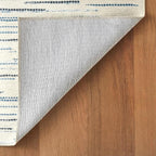Dash & Albert Elwood Blue Machine Washable Rug, 6 X 9 Feet, Blue Stripe Pattern - Premium Luxury Hotel Quality Soft Breathable Hypoallergenic Machine Washable Easy Care All Season Comfortable
