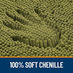 OLANLY Bathroom Rugs 30x20, Extra Soft Absorbent Chenille Bath Rugs, Rubber Backing Quick Dry, Machine Washable Bath Mats for Bathroom Floor, Tub and Shower, Home Decor Accessories, Willow Green