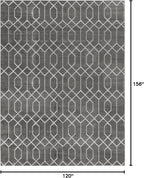 Unique Loom Glam Collection Area Rug - Trellis (10' x 13' Rectangle, Gray Silver/ Silver)