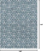 Rugs.com Lattice Trellis Collection Rug – 9' x 12' Blue Low-Pile Rug Perfect for Living Rooms, Large Dining Rooms, Open Floorplans