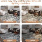 GENIMO 3x5 Rug for Entryway Washable Area Rug, Modern Abstract Small Rugs for Entrance Living Room, Bedroom Beside Rugs, Non-Slip Low Pile Lightweight Soft Carpet, Black Grey