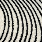 Abani Nuevo Beige Black Swirls Modern Area Rug 8' x 10' for Living Room, Bedroom - Abstract Design - Durable & Easy to Clean