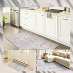 Fame Rugs Turkish Rug. Washable Vintage Oriental Antique Inspired Traditional Doormat Small Modern Area Rugs Luxury Entryway Entry Bedroom Bathroom Kitchen (403CC, 2'5 x 9'8)