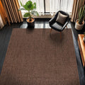 CAMILSON Easy Jute Rug 8x10, Indoor Outdoor Brown Color Fiber Area Rugs for Living Room Patio and Kitchen Rug, Solid Boho Woven Design, Easy-Cleaning, Washable Outside Carpet Alfombras (8 x 10)