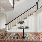 Dash & Albert Balsam Kilim Multi Machine Washable Rug, 5 X 8 Feet, Red Geometric Pattern