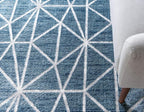 Rugs.com Lattice Trellis Collection Rug – 5' x 8' Blue Low-Pile Rug Perfect for Living Rooms, Large Dining Rooms, Open Floorplans