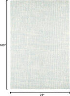 Dash and Albert Crosshatch Wool Area Rug - 6' x 9' Sky Blue Solid Hand Micro Hooked Accent Rug - Durable, High Traffic Areas Bedroom, Hallway, Stairs