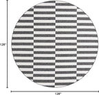 Unique Loom Outdoor Striped Collection Area Rug - Striped (10' 8" Round, Charcoal/Ivory)