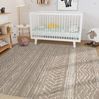 Nakagishi 10x12 Area Rug Living Room: Washable Boho Large Neutral Modern Soft Farmhouse Rugs Stain Resistant Indoor Floor Non-Slip Accent Carpet for Bedroom Nursery Kids Playroom Office Dining Room