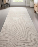 Well Woven Custom Size Hallway Stair Runner - Choose Your Length - 27 Inches Wide x 70 Feet Long Runner (27" x 70' Runner) Rug - Ivory Sibi Soft Touch, Modern Abstract - Hi-Lo Pile