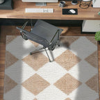 Rugshop Diamond Wave Shag Area Rug Beige 4' x 6' Ideal for Small Living Rooms, Offices, or Beside The Bed