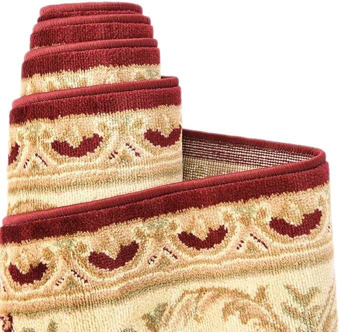 Unique Loom Versailles Collection Traditional Classic Floral Motif Area Rug (3' 3 x 5' 3 Oval, Burgundy/Ivory)