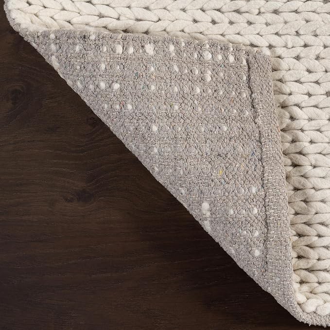 Nuloom Penelope Off-White/Ivory, 2' x 3', Hand-Braided, Wool & Cotton, Soft and Textured, High Traffic, Stain Resistant, Easy Clean, Durable Area Rug for Bedroom, Living Room, Dining, Entryway