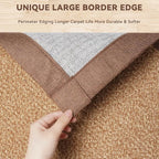 Washable Hallway Runner Rug 2x5 Jute Like Kitchen Runner Mat Rugs Non Slip, Woven Soft Entryway Farmhouse Runner Boho Floor Carpet for Indoor Laundry Hall Backdoor Bedroom Living Room, Brown