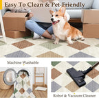 3x5 Checkered Area Rugs for Living Room Colorful Machine Washable Large Rug Non-Slip Stain Resistant Low Pile Boho Accent Indoor Throw Carpet for Office Bedroom Dining Room Classroom