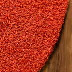 Unique Loom Solid Shag Collection Area Rug (3' 3" x 5' 3" Oval, Tiger Orange)