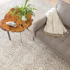 Dash and Albert Temple Wool Area Rug - 5' x 8' Taupe Geometric Hand Micro Hooked Accent Rug - Durable, High Traffic Areas Hallway, Living Room, Stairs