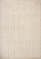 Loloi Chris Loves Julia Calvin Collection CLV-02 Ivory/Oatmeal 7'-10" x 7'-10" Round Area Rug Checkered Neutral Soft Living Room Bedroom Carpet