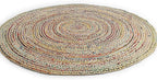 REDEARTH · Jute Cotton Chindi Area Rug - 5' Round Rug, Handwoven, Non-Shedding, Soft & Durable – Multi Tones for Home Décor in Living Room, Dining Room, Bedroom