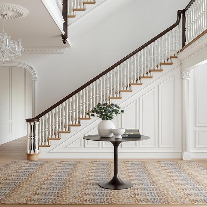 Dash & Albert Seneca Natural Machine Washable Rug, 2 X 3 Feet, Tan Geometric Pattern