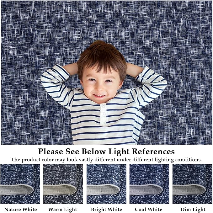 RUGSREAL Area Rug 5x7 Machine Washable Area Rug for Living Room Non-Slip Stain Resistant Modern Abstract Rug Contemporary Solid Color Throw Rug Foldable Accent Floor Carpet for Dining Room, Blue