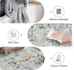 Abstract Rug 5x7 Machine Washable Area Indoor Grey Low Pile Non-Slip Foldable Thin Accent Rugs for Bedroom Living Room Dining Room