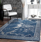 GLORY RUGS Area Rugs Marble 5x7 Navy Gray Carpet Modern Abstract Rug Living Room Dining Bedroom Rug