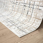 Abani Grey Area Rug for Living Room, Bedroom - Crosshatch Pattern- 8' x 10' -Durable & Easy to Clean