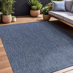 Beverly Rug Indoor Outdoor Rug 5x7, Washable Outside Carpet for Patio, Deck, Porch, Solid Modern Area Rug, Water Resistant, Azure Blue