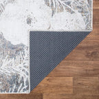 Bloom Rugs Washable Non-Slip 6' x 9' Rug - Tan/Brown/Blue Modern Floral Area Rug for Living Room, Bedroom, Dining Room, and Kitchen - Exact Size: 6' x 9'