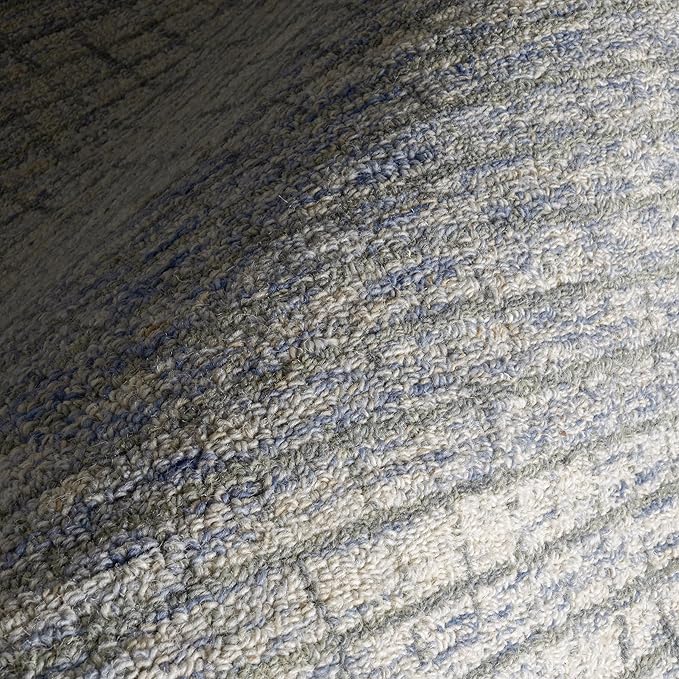 Rugs USA Melrose Light Blue/Ivory, 2'6" x 8', Handmade, Wool & Cotton, Soft and Cozy, High Traffic, Stain Resistant, Easy Clean, Durable Area Rug for Bedroom, Living Room, Dining Space, Den, Entryway