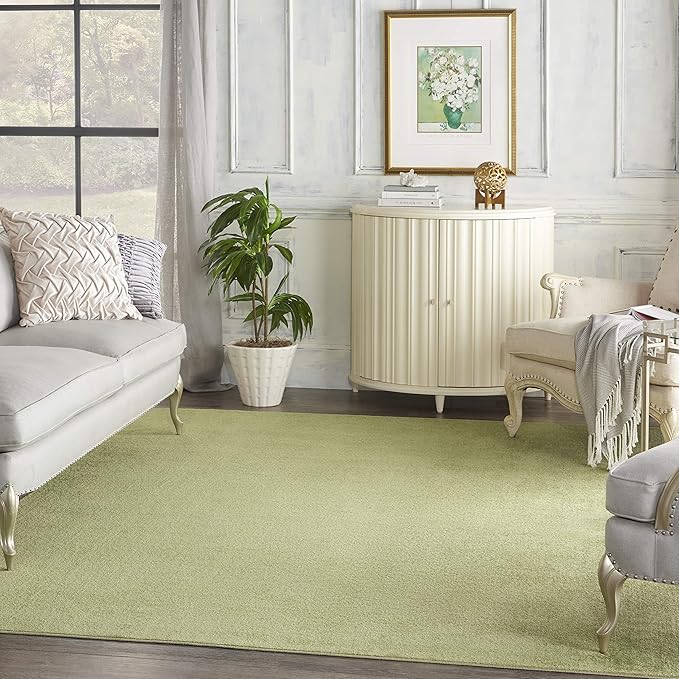 Nourison Home Nourison Essentials Green 7' x 10' Area Rug - Easy Clean, Non Shedding, Bed Room, Living Room, Dining Room, Kitchen (7' x 10')