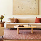 Rugs USA Melrose Checked Wool Area Rug - 4x6 Area Rug Contemporary Chestnut/Ivory for Living Room Bedroom Dining Room Kitchen
