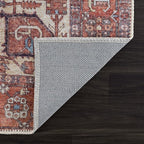 Bloom Rugs Washable 6' x 9' Rug - Red/Orange/Beige Traditional Area Rug for Living Room, Bedroom, Dining Room, and Kitchen - Exact Size: 6' x 9'