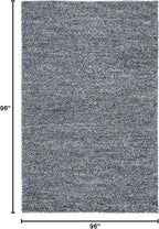 SAFAVIEH Natura Collection Area Rug - 8' Square, Dark Grey, Handmade Wool Blend, Textured Design, Ideal for Living Room, Bedroom, Dining Space (NAT620H)