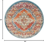 Unique Loom Isabella Collection Area Rug - Rossellini (3' 3" Round, Rust Red/ Beige)